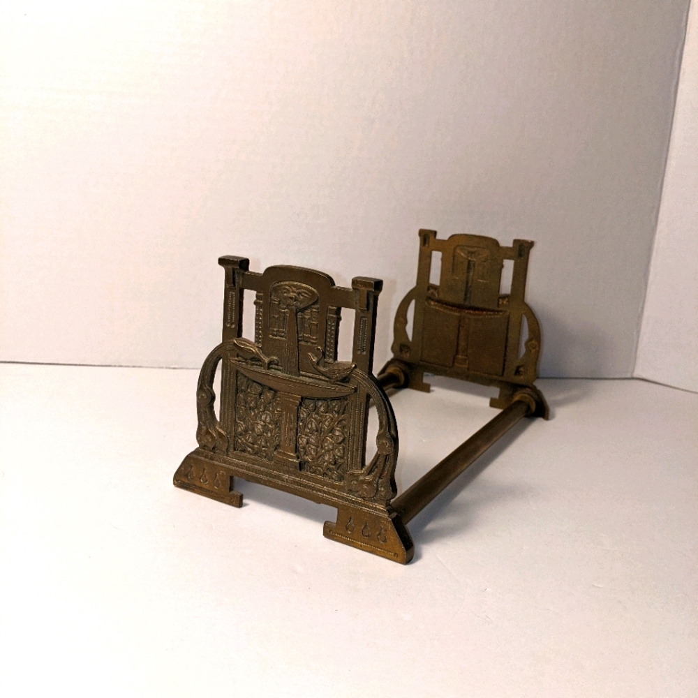 Art Nouveau Peacock Fountain Bookrack